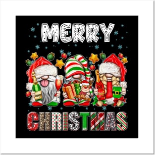 Merry Christmas Gnome Family Funny Xmas Tree Women Men Kids Posters and Art